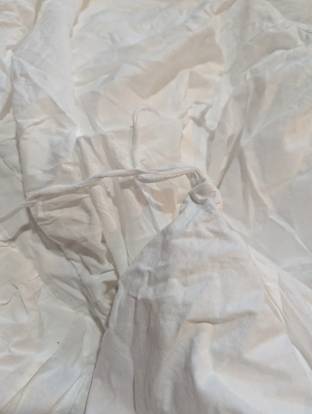 Pottery Barn Hadley Ruched Duvet Cover Full Queen White Voile Cotton Romantic